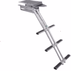 Chrome adjustable mounting stand with a rectangular top plate and three parallel tubular arms descending from a central post, ending in capped ends.